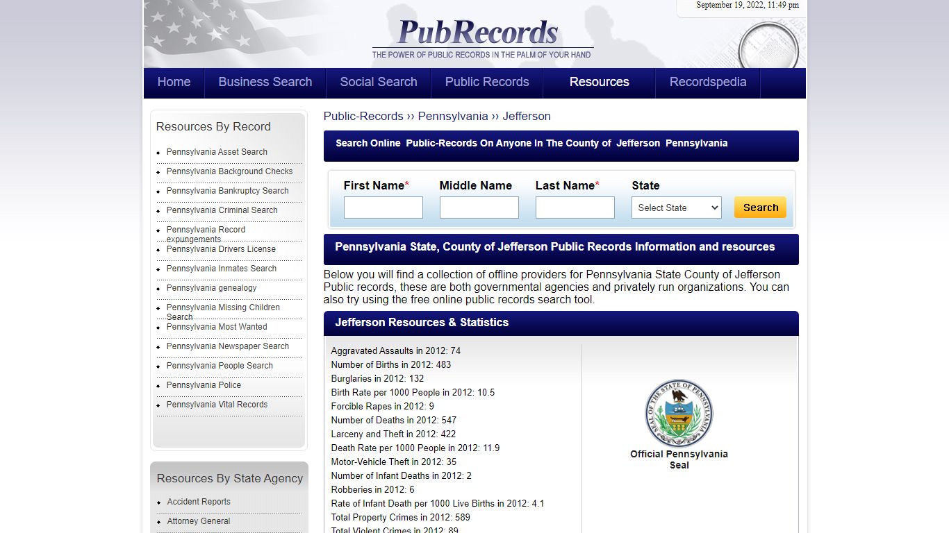 Jefferson County, Pennsylvania Public Records - Pubrecords.com